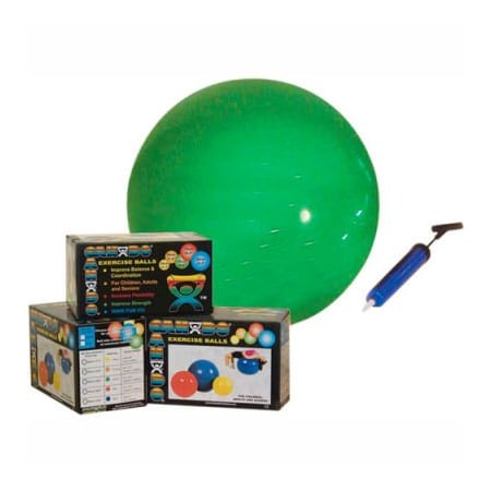 Fabrication Enterprises CanDo Inflatable Exercise Ball Set, Orange, 55 cm (22") Ball and Pump in Retail Box 30-1845